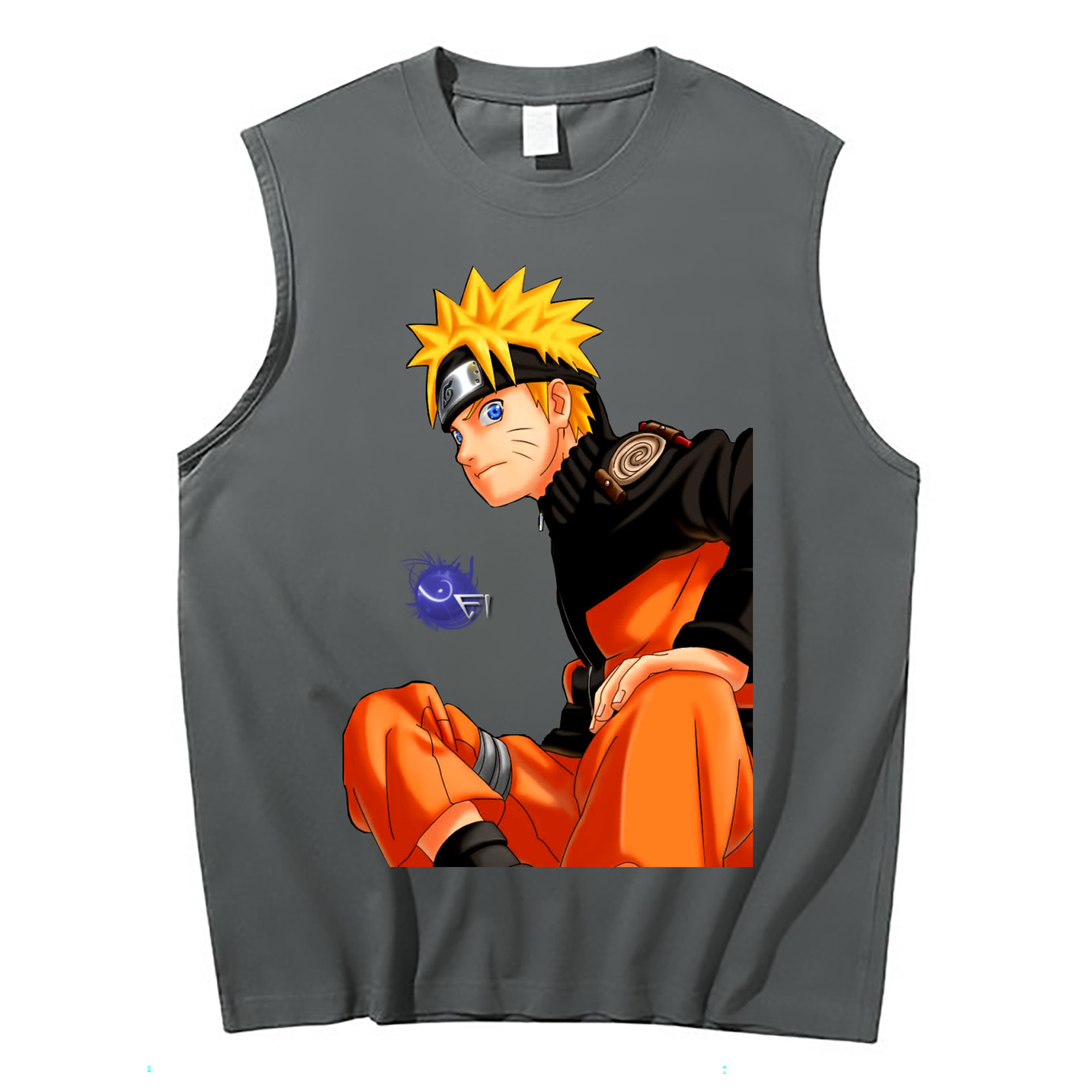 （画像用） NARUTO -ナルト- うずまき ナルト Uzumaki Naruto コットン100％タンクトップ（フロントプリント）